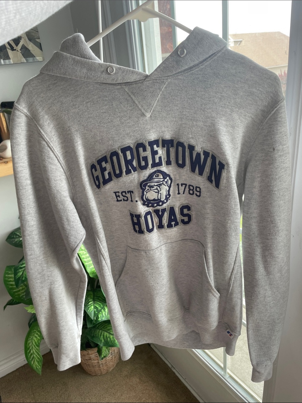 Boathouse Light Gray Sweatshirt with Blue and Red Logo Tag